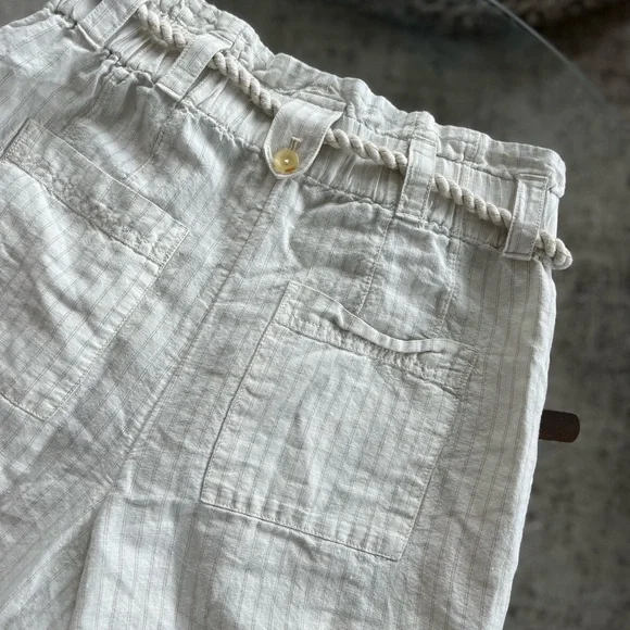 Maeve Anthropologie Wide Leg Linen Blend new High Rise Barrel Boho Summer Siez 8 - Picture 9 of 15